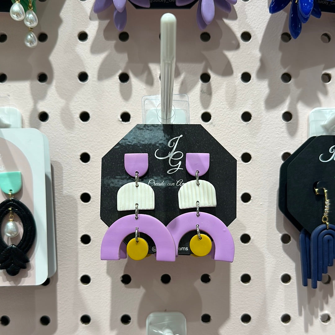 Earrings ~ Lavender Geometry