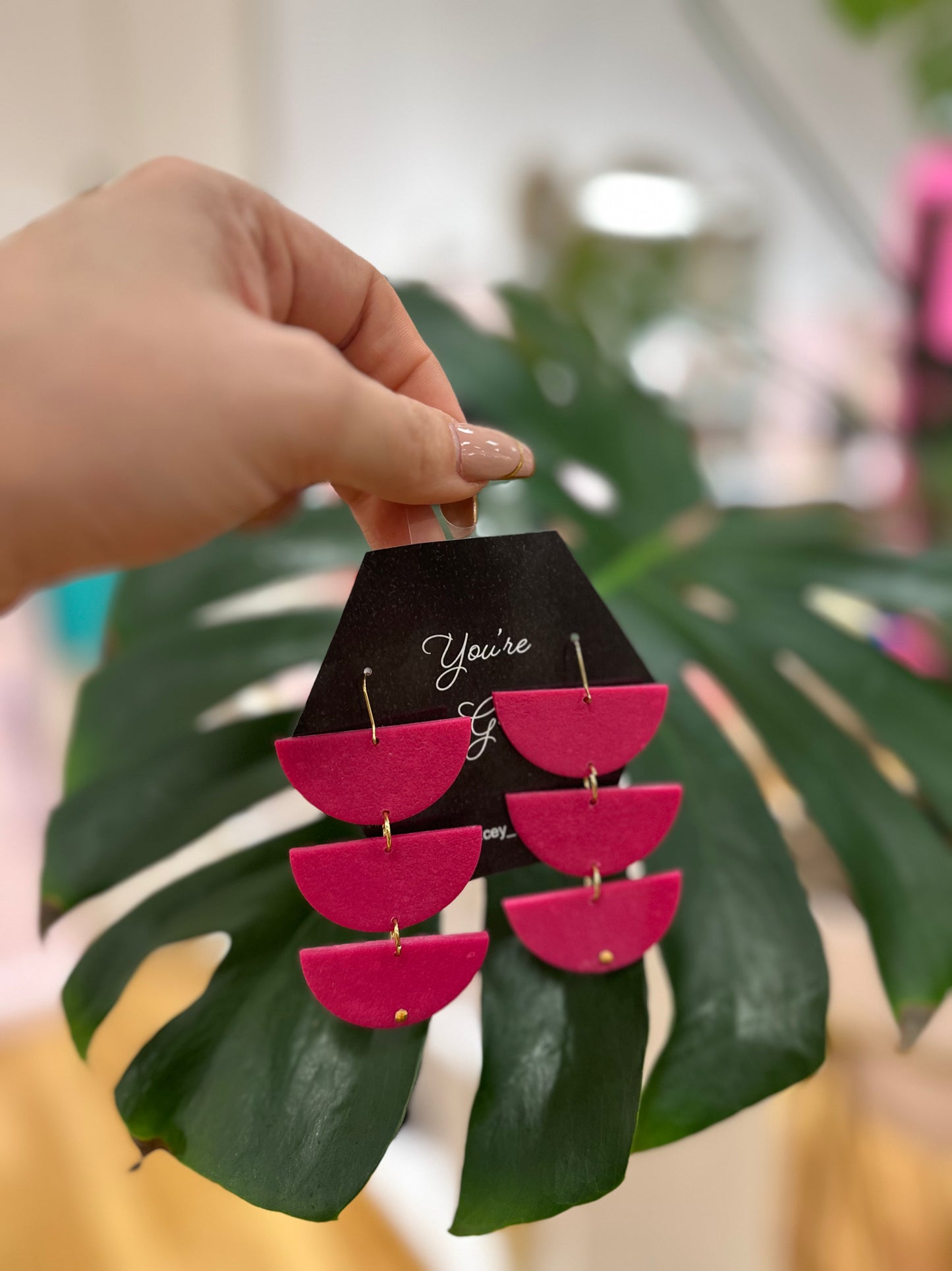 Earrings~ Hot Pink Wave