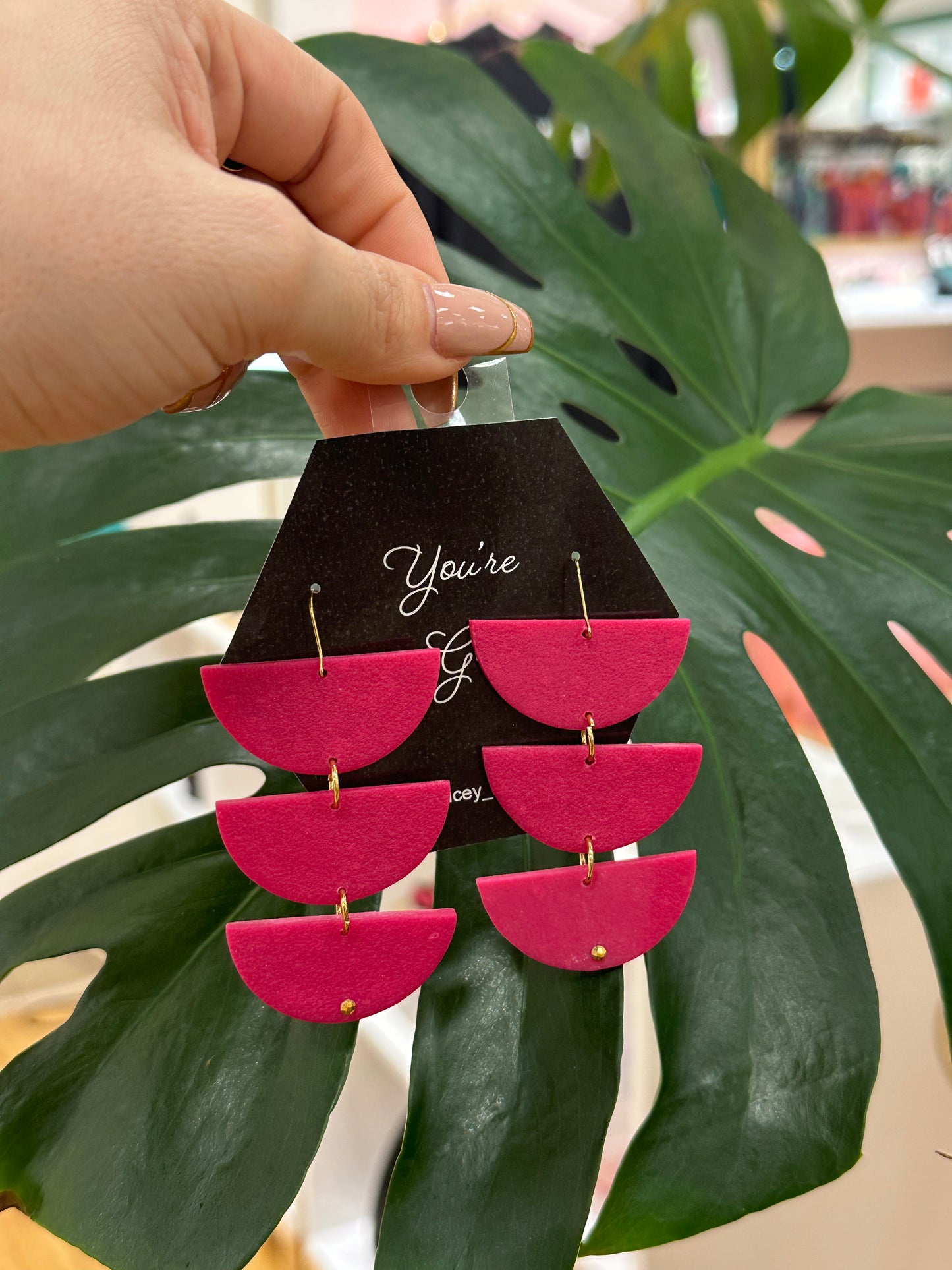 Earrings~ Hot Pink Wave