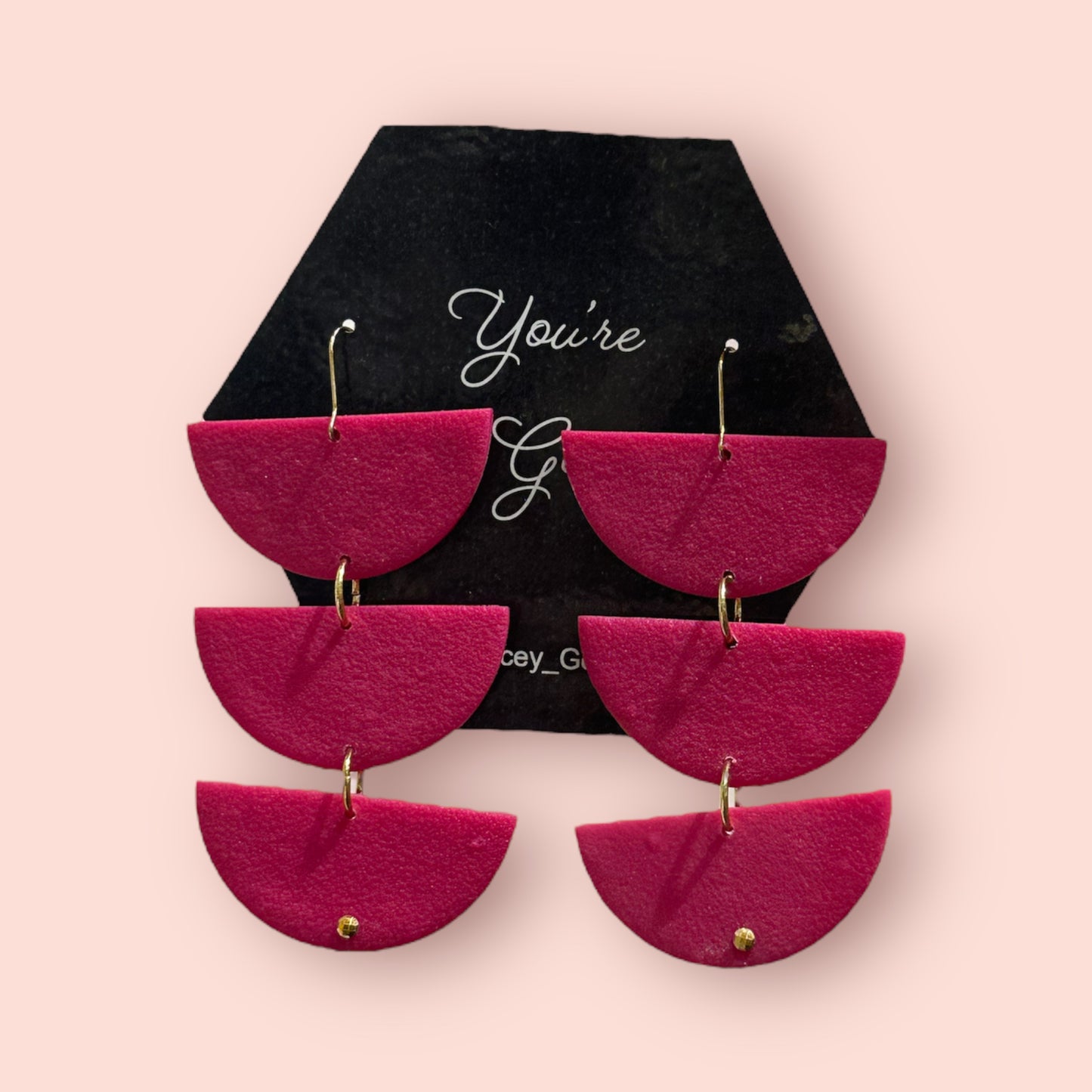 Earrings~ Hot Pink Wave