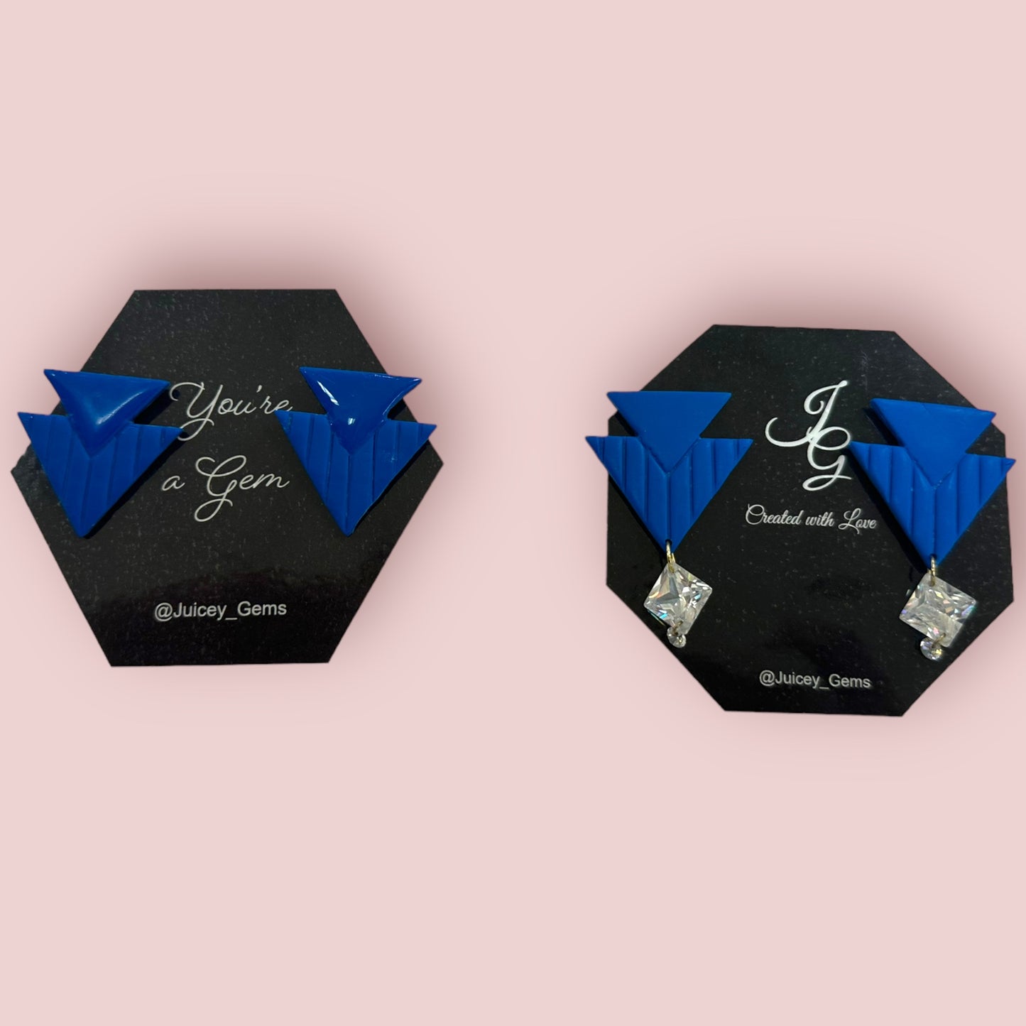 Earrings~ Blue Pyramid