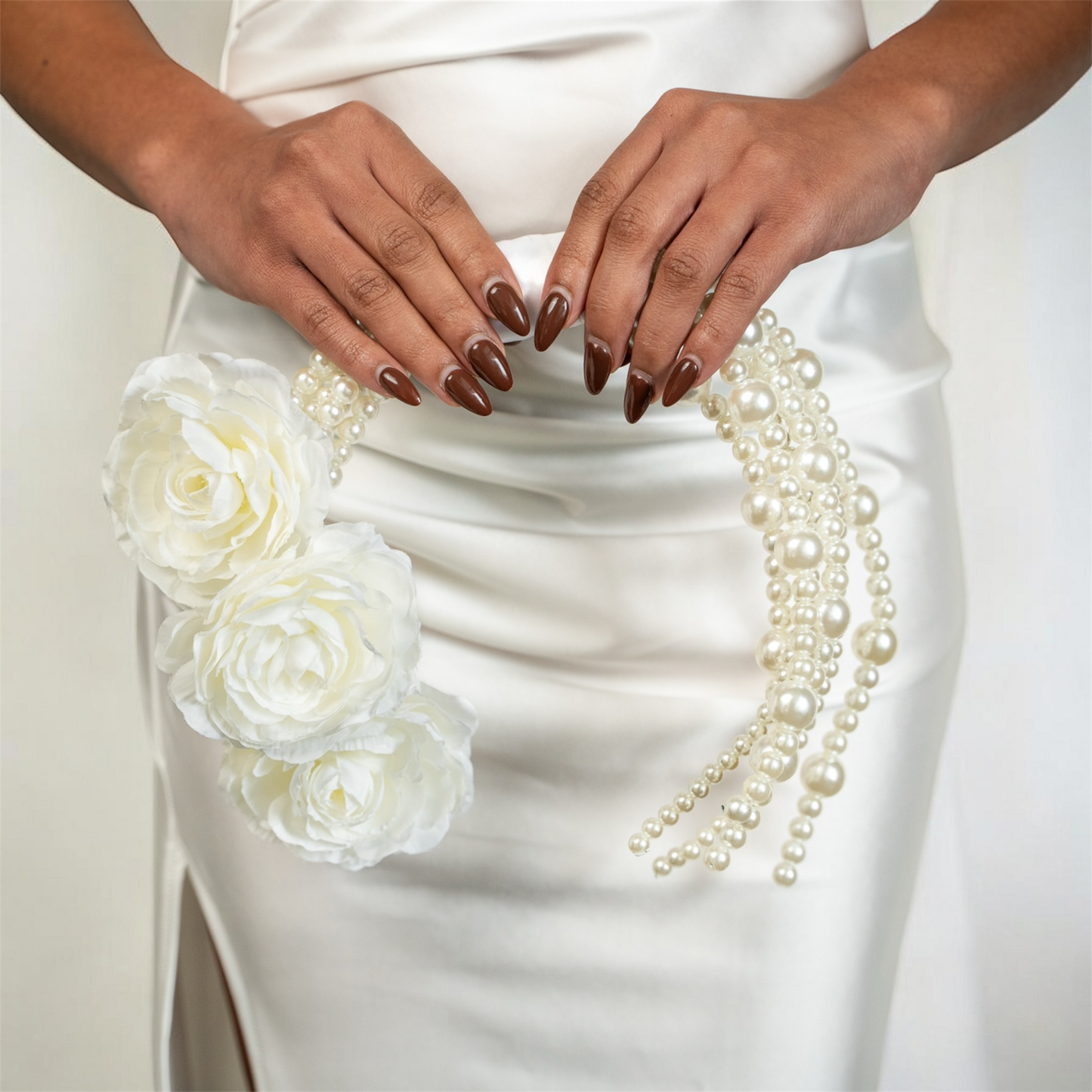 “Mis Tres Estrellas" Bridal Set (Pearl bouquet + earrings)