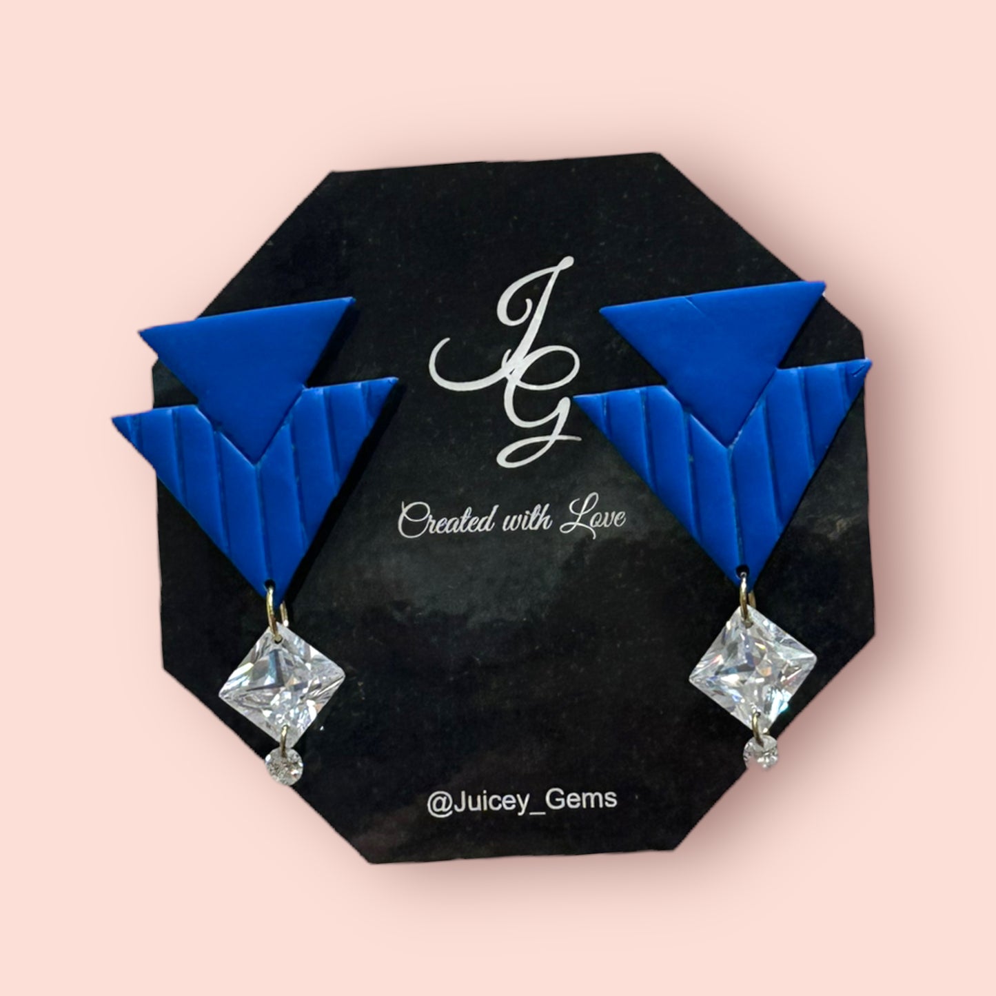 Earrings~ Blue Pyramid