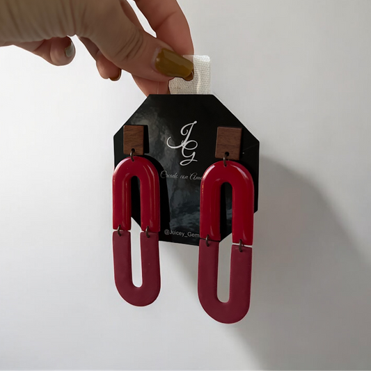 red arch earrings 
